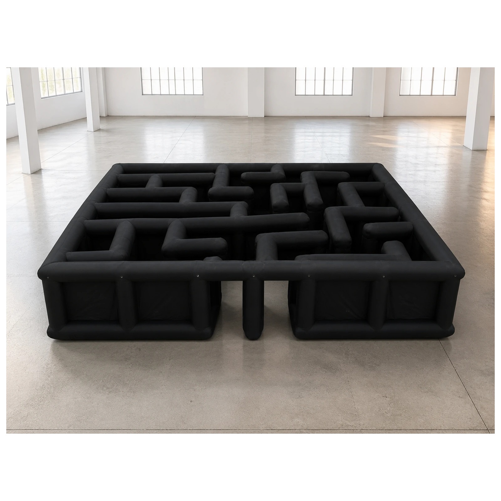 Kids Outdoor Venues - Großes Schwarzes Offenes Quadratisches Aufblasbares Labyrinth