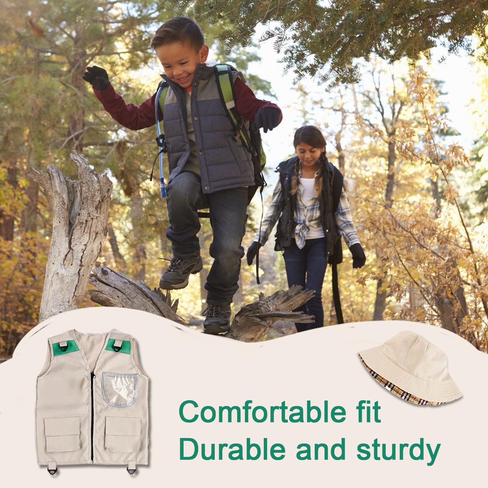 Kids Outdoor Zoo - Angelweste für Kinder Camping-Outfit mit Hut