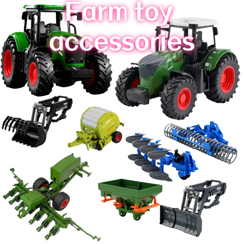 Play Kids Outdoor - 1:24 Trägheits-Landwirtschaftstraktor mit abnehmbarem Zubehör, Outdoor-Spielzeug