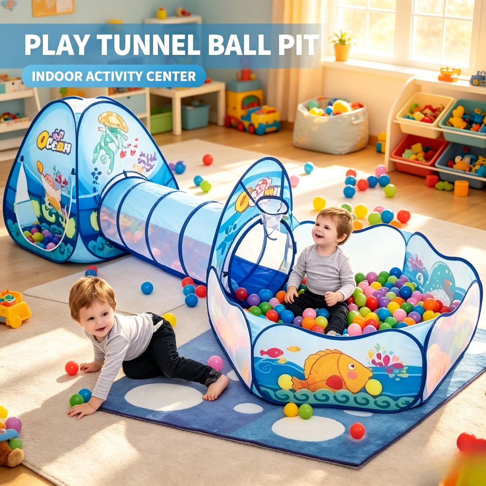 Kids Outdoor Tunnel - Kinder-Bällebad Baby-Laufstall Tragbares Zelt Krabbeltunnel Innen-