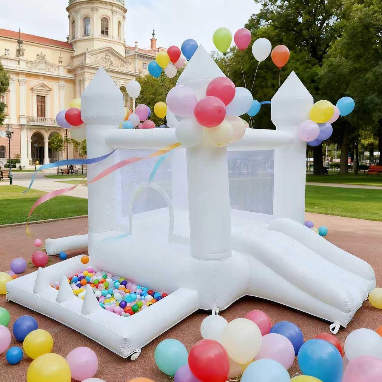 Kids Outdoor Inflatable - Weißes Hüpfhaus, Indoor- und Outdoor-Hüpfburg, Aufblasbares