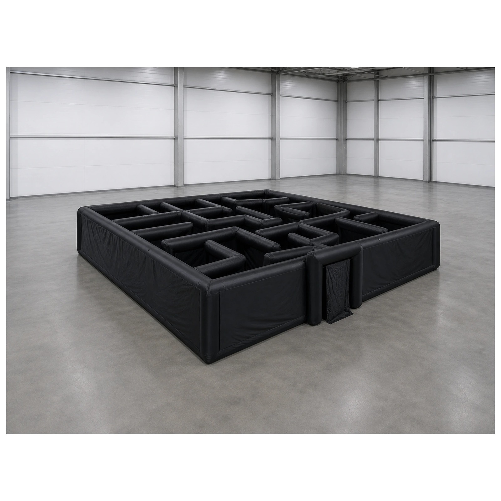 Kids Outdoor Inflatable - Großes, schlichtes, schwarzes, aufblasbares Labyrinth 12x12m