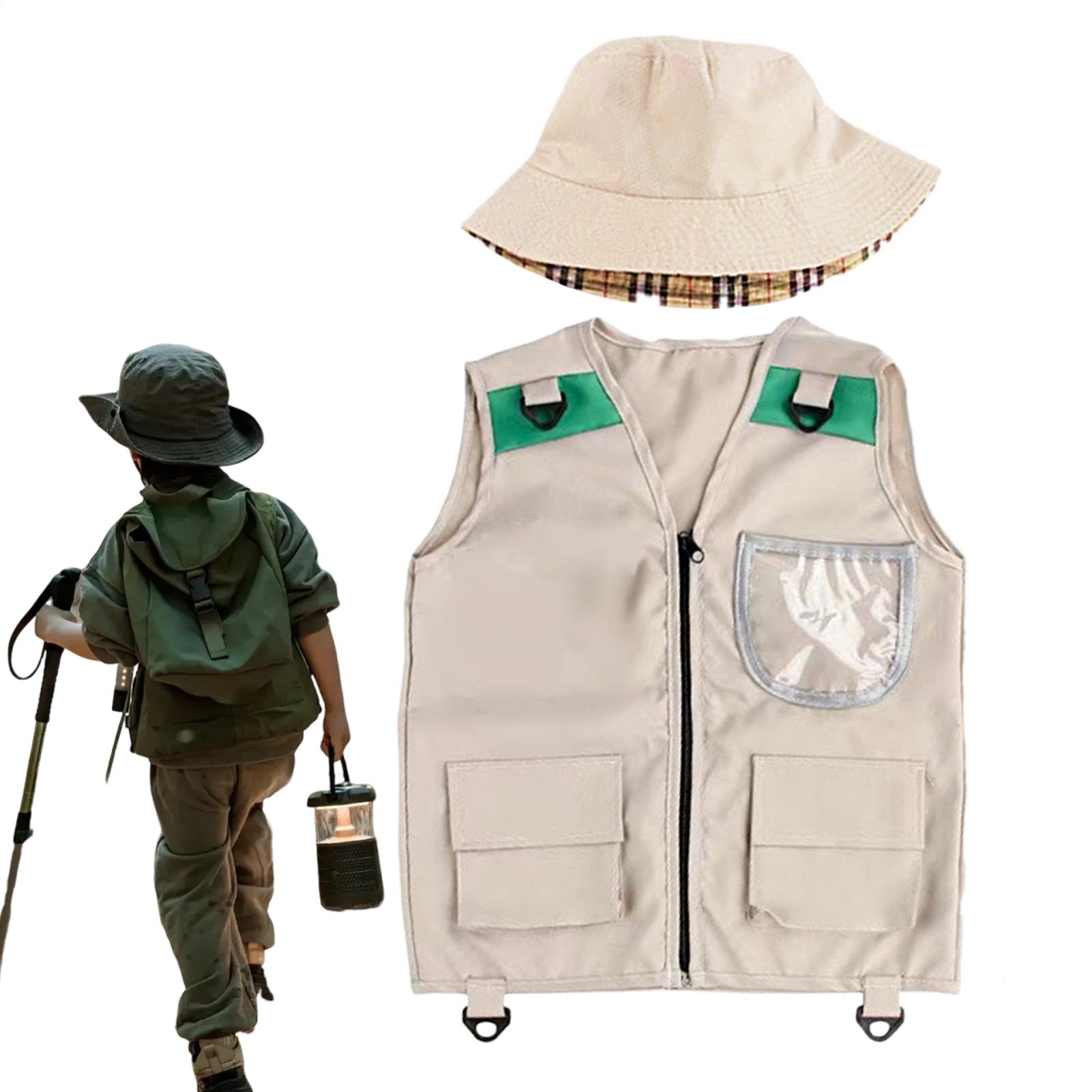 Kids Outdoor Zoo - Kinder Angelweste Waschbare Kleinkindweste mit Hut
