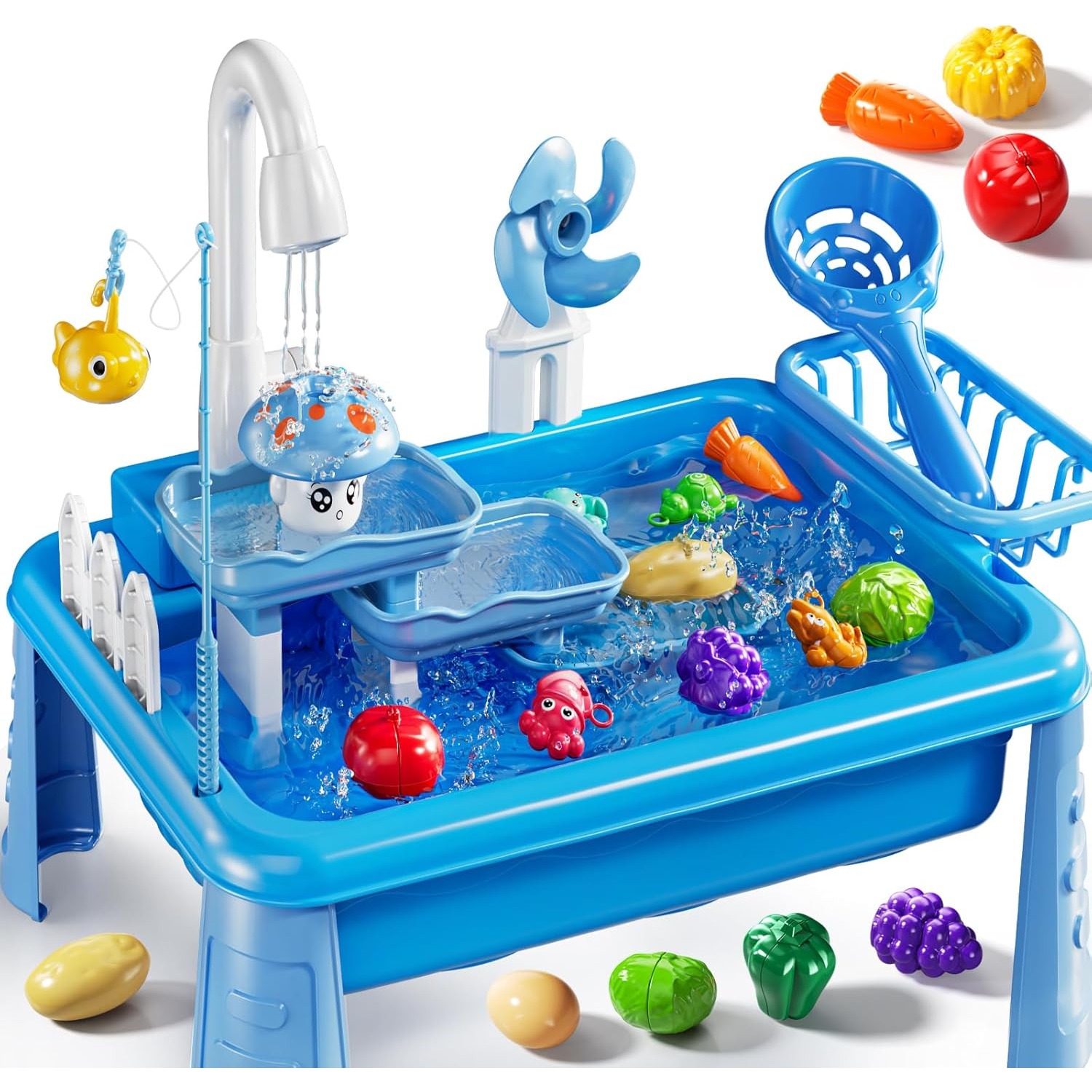Kids Outdoor Play Table - Wasserspiel-Spülbecken für Kinder, Outdoor-Küche mit fließendem