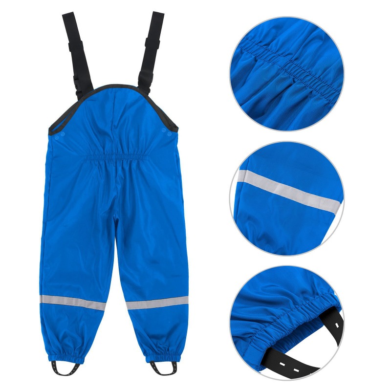 Kids Outdoor Overalls - Atmungsaktive Kinder-Regenhose Wasserdichte PU-Latzhose für Frühling