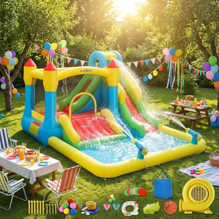 Aufblasbare Wasser-Hüpfburg fü – Kids Outdoor House With Slide Bewertung und Preis