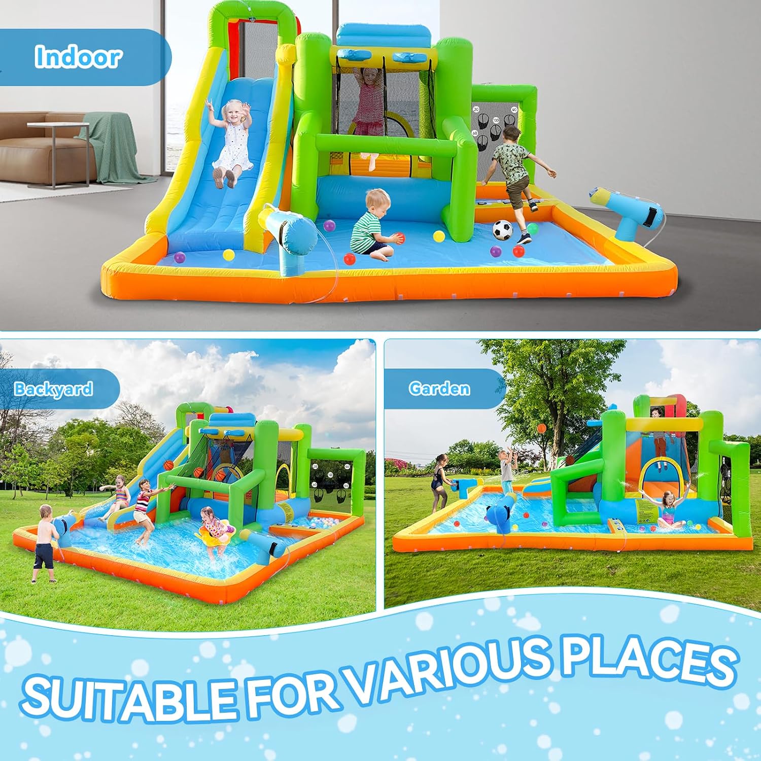 FBSPORT Aufblasbare Hüpfburg m – Kids Outdoor House With Slide Bewertung und Preis