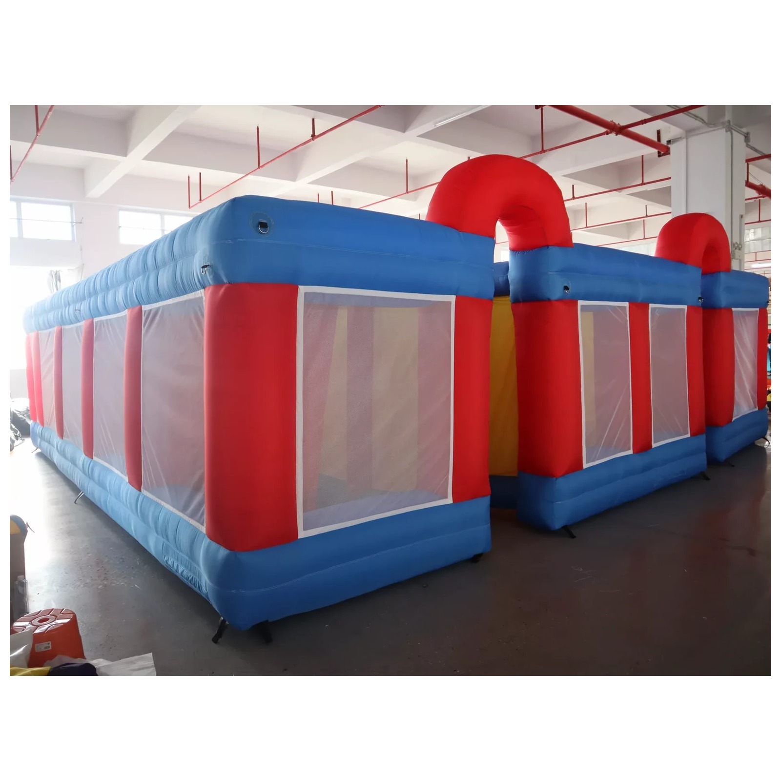 Großes Rot-Blaues Netz-Doppelb – Kids Outdoor Venues Bewertung und Preis