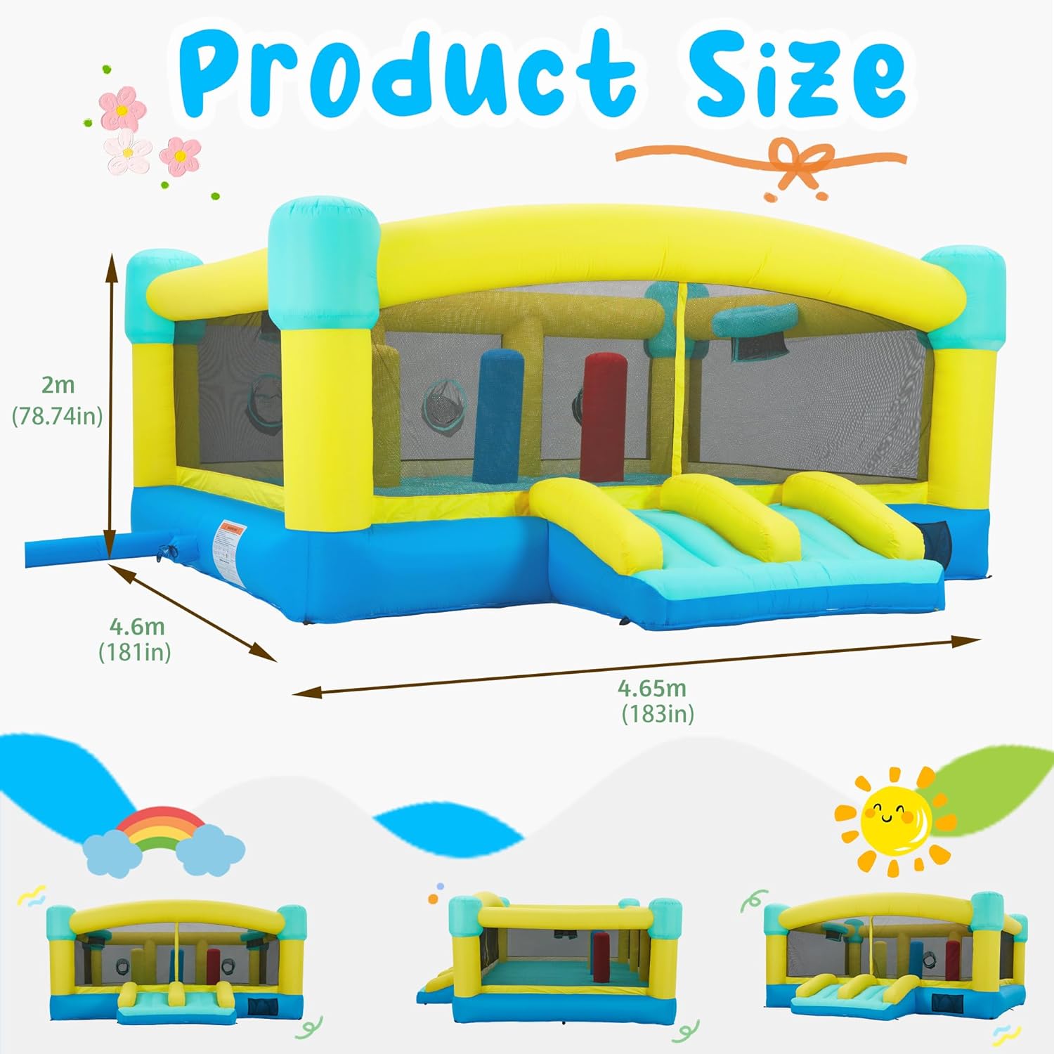 Große Hüpfburg, 15 x 14,8 FT a – Kids Outdoor Inflatable Bewertung und Preis