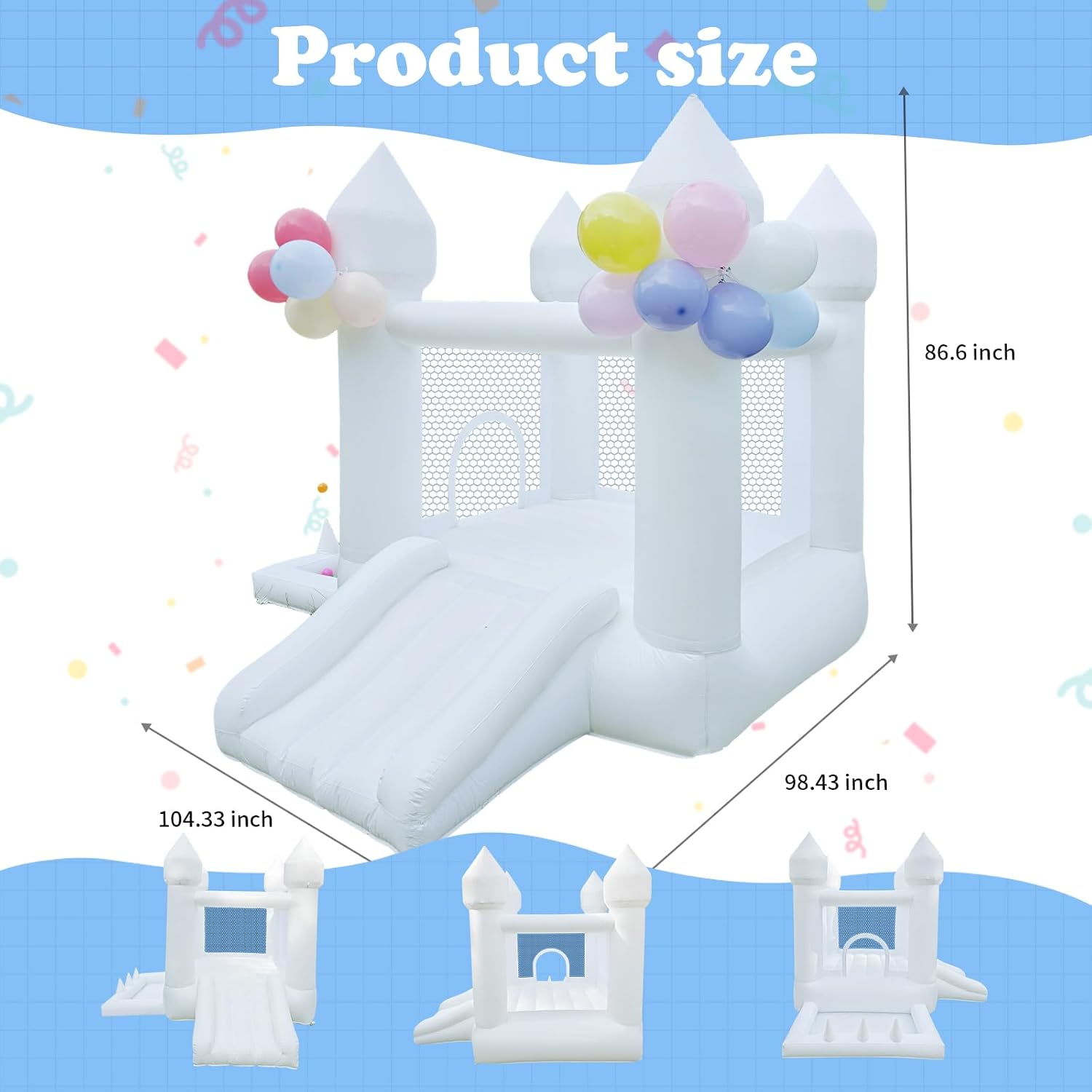 Weißes Hüpfhaus, Indoor- und O – Kids Outdoor Inflatable Bewertung und Preis