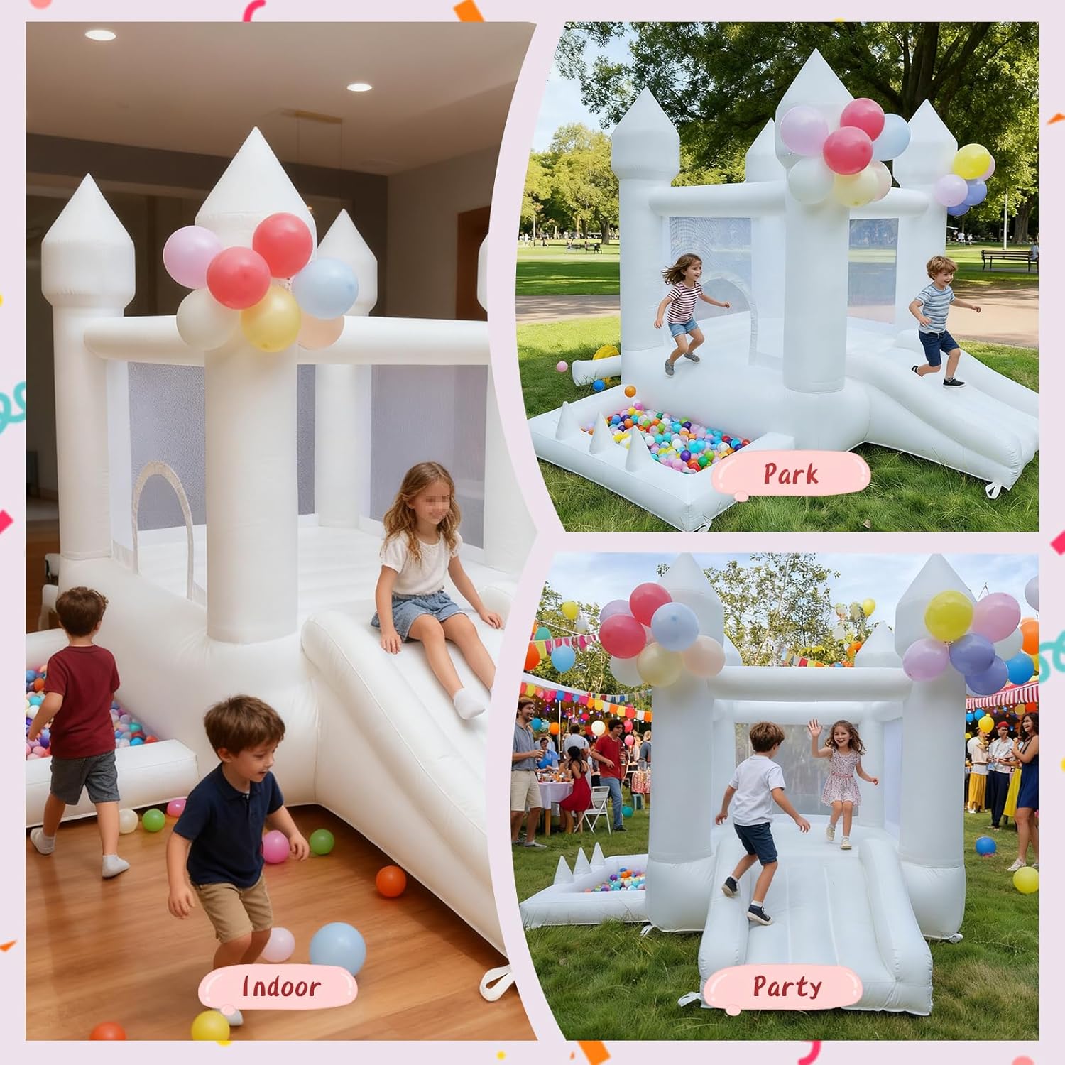 Weißes Hüpfhaus, Indoor- und O – Kids Outdoor Inflatable Bewertung und Preis