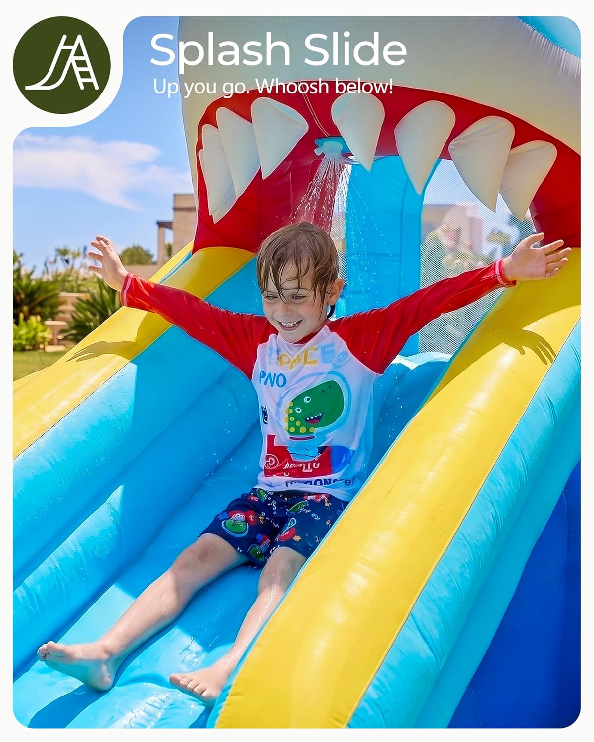 Aufblasbare Wasserrutsche mit  – Kids Outdoor House With Slide Bewertung und Preis