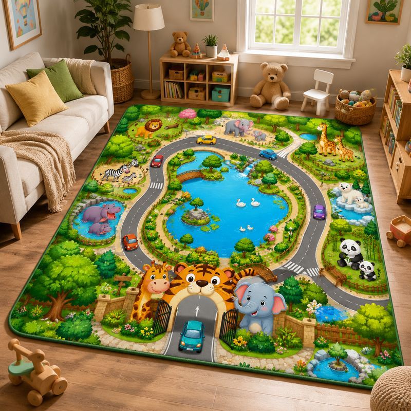 VIKAMA Kinder-Spielteppich mit – Kids Outdoor Zoo Bewertung und Preis