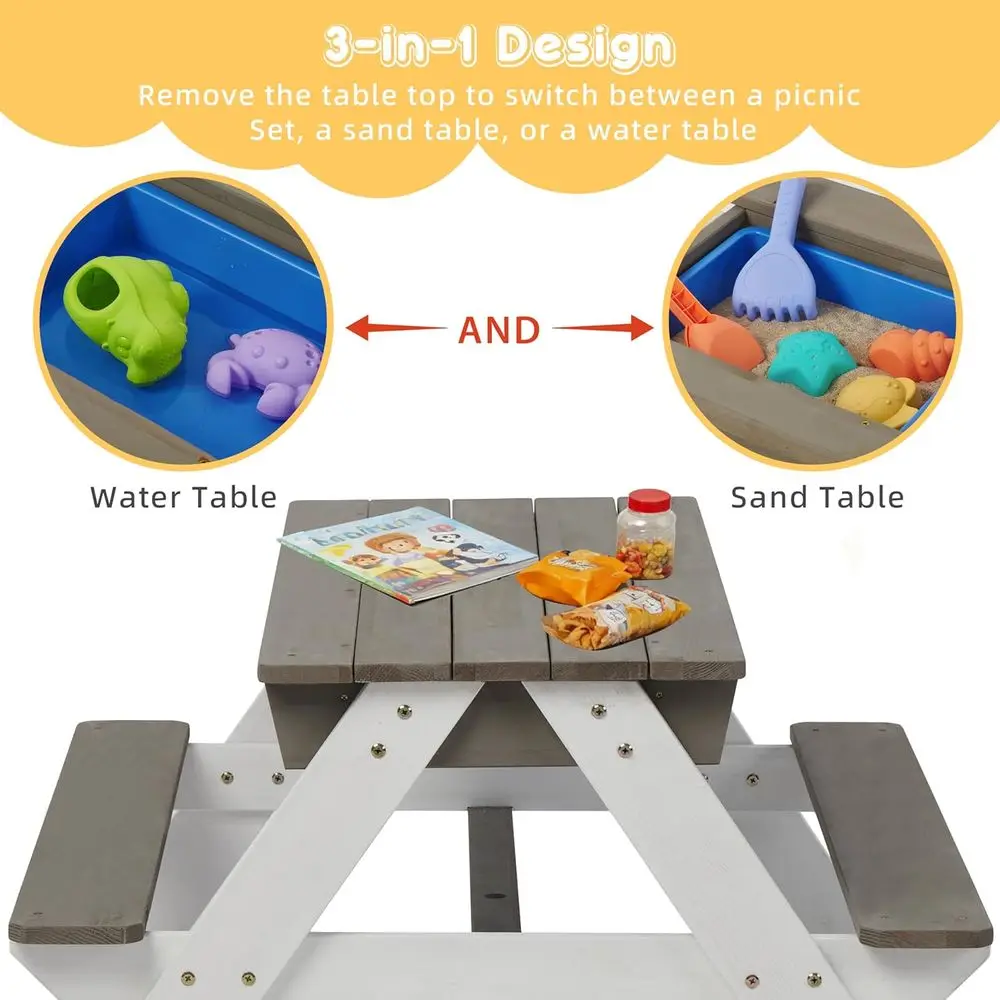 Konvertierbarer 3-in-1 Holz-Pi – Kids Outdoor Play Table Bewertung und Preis