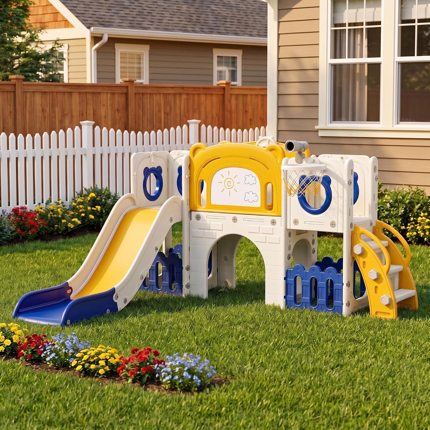 10-in-1 Kleinkind-Rutschset, K – Kids Outdoor Toys B&Q Bewertung und Preis