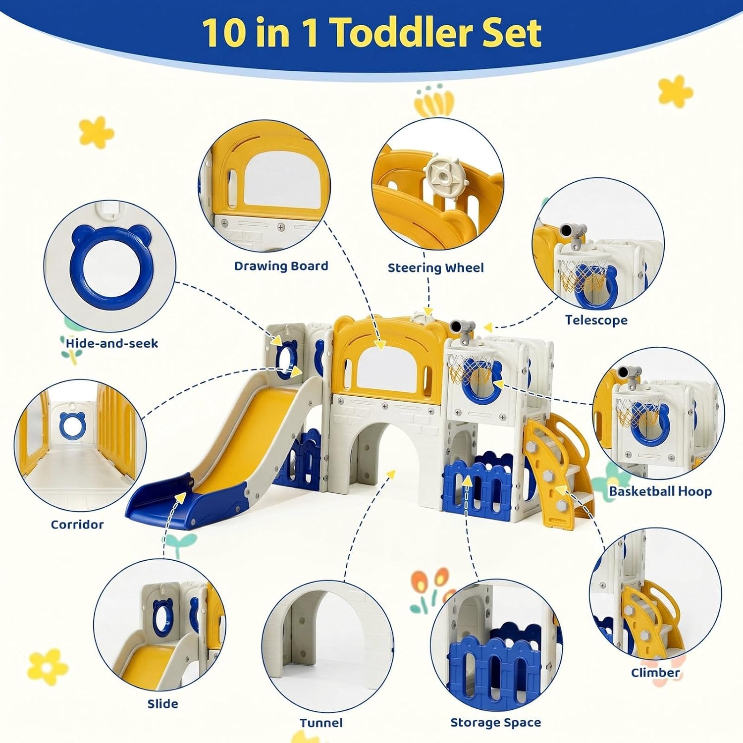 10-in-1 Kleinkind-Rutschset, K – Kids Outdoor Toys B&Q Bewertung und Preis