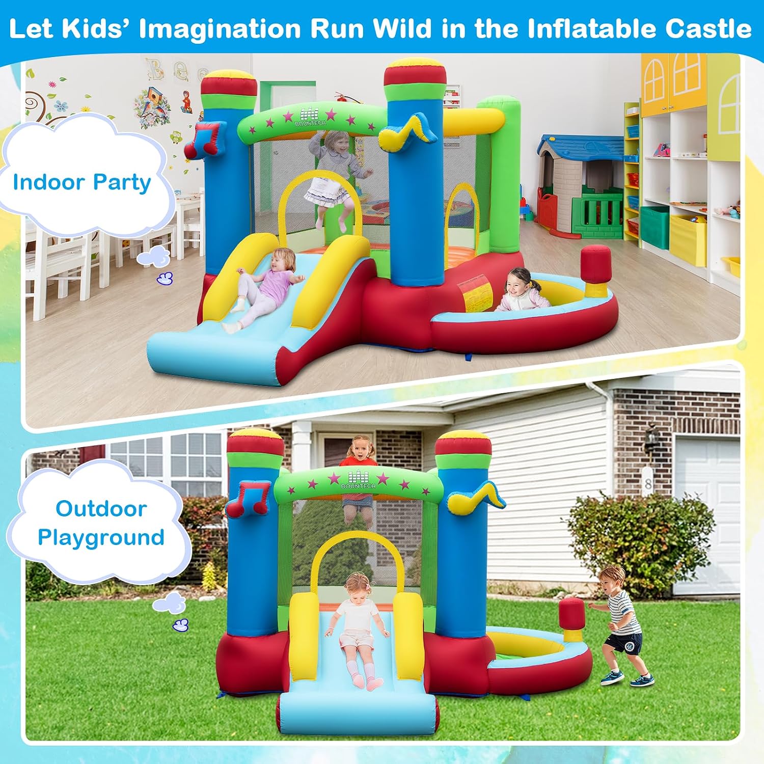 Aufblasbares Hüpfhaus mit Bäll – Kids Outdoor Inflatable Bewertung und Preis