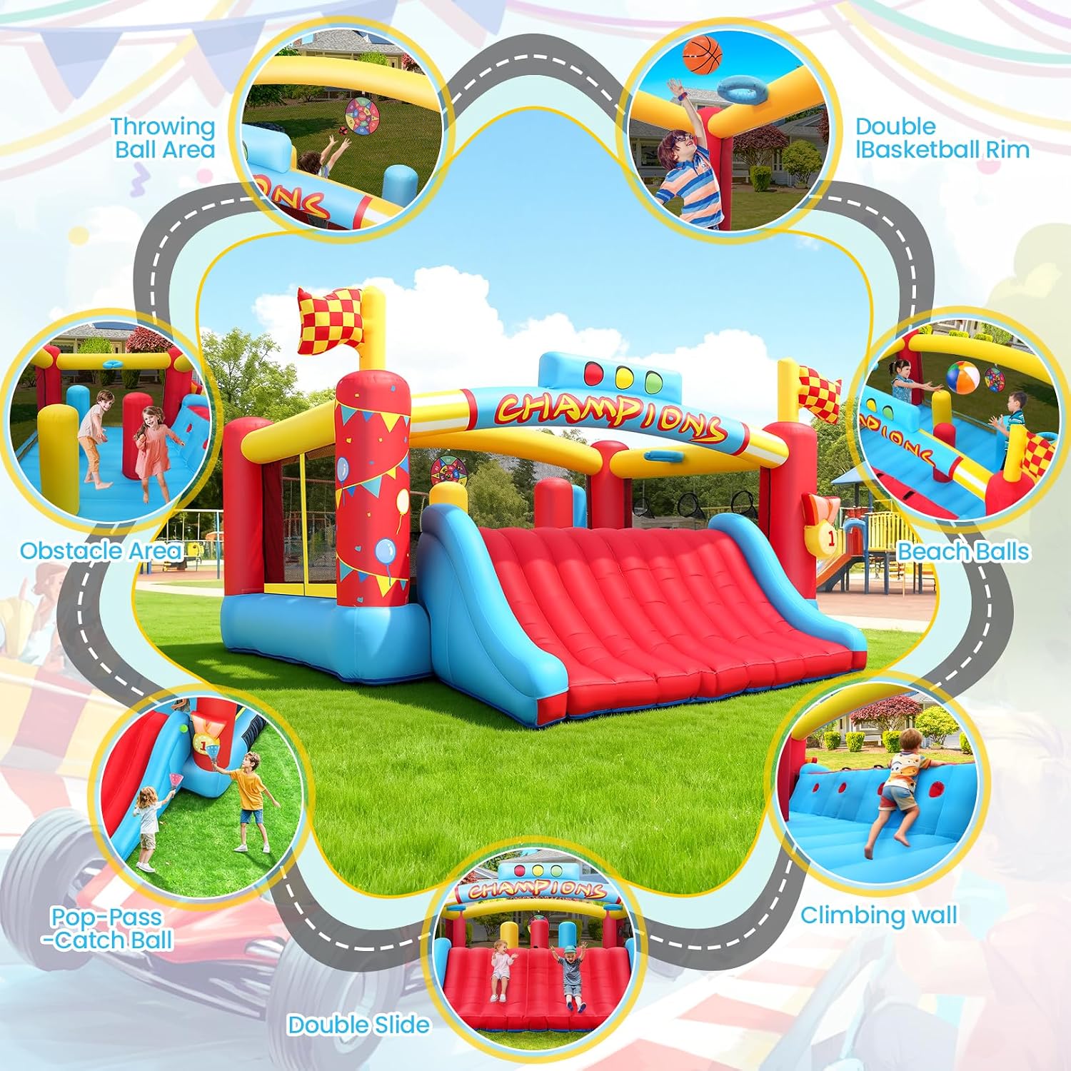 Großes Aufblasbares Hüpfhaus f – Kids Outdoor Inflatable Bewertung und Preis