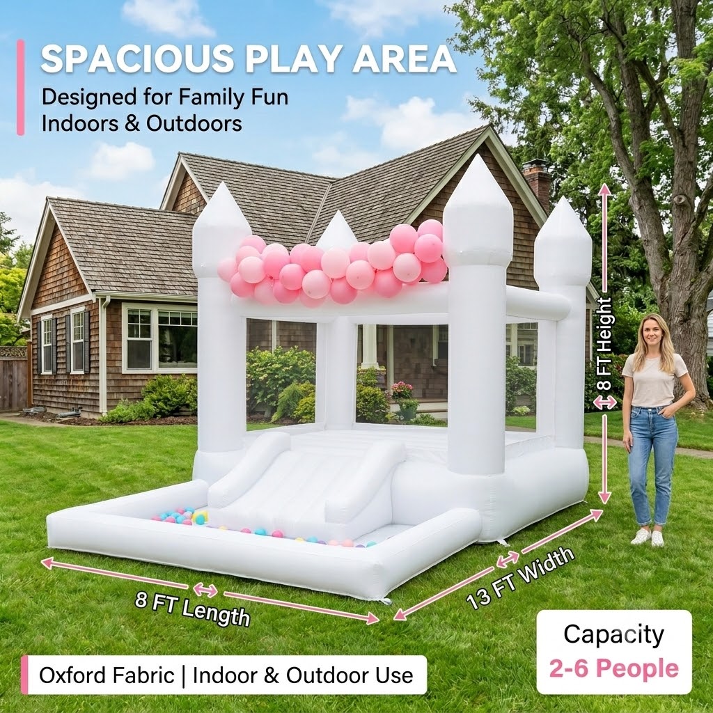 (Aufblasbare Hüpfburg mit Gebl – Kids Outdoor House With Slide Bewertung und Preis