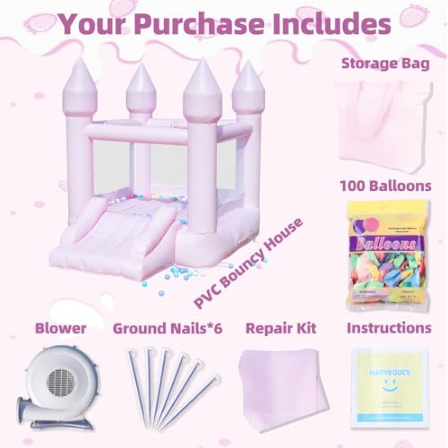 PVC-Hüpfburg für Kinder von 3- – Kids Outdoor House With Slide Bewertung und Preis