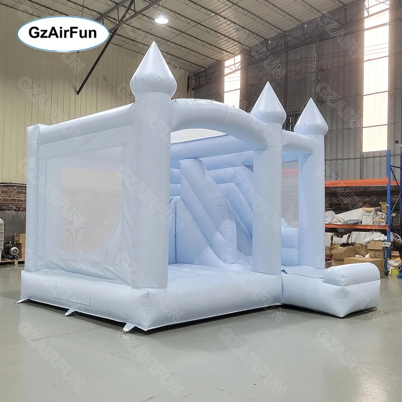 Weiße Hüpfburg für Hochzeiten, – Kids Outdoor House With Slide Bewertung und Preis